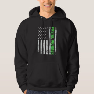 Postman American Distressed Flag Mailman US Postal Hoodie