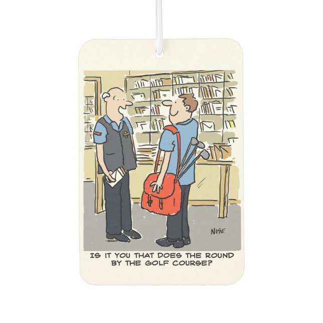 Postman Has Round Near Golf Course Air Freshener (Front)