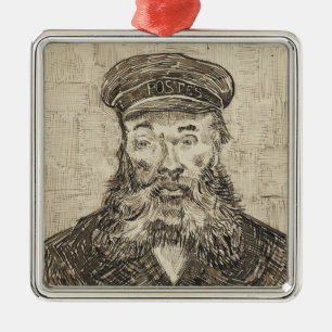 Postman Joseph Roulin (Sepia Sketch) (by van Gogh) Metal Ornament