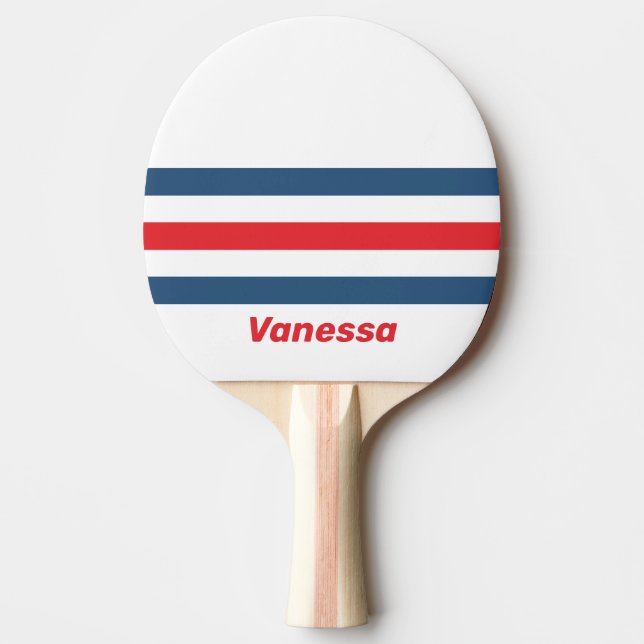 Postman Nostalgic Across Striping with Name Ping Pong Paddle (Front)