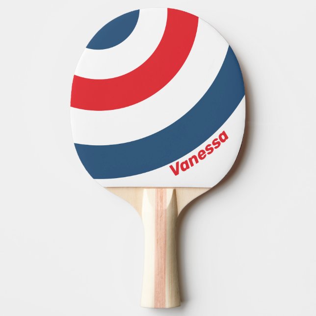 Postman Nostalgic Circle Stripe with Name Ping Pong Paddle (Front)