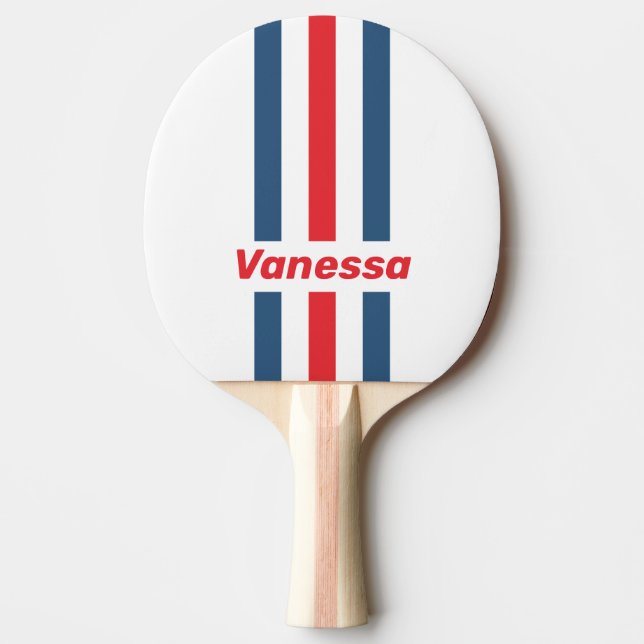 Postman Nostalgic Pin Stripes with Name Ping Pong Paddle (Front)