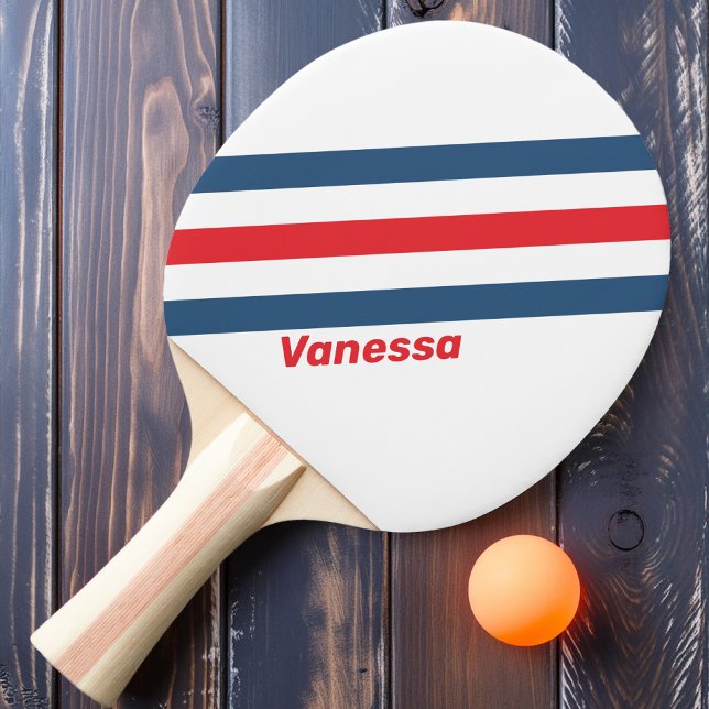 Postman Nostalgic Stripes with Name Ping Pong Paddle (Creator Uploaded)