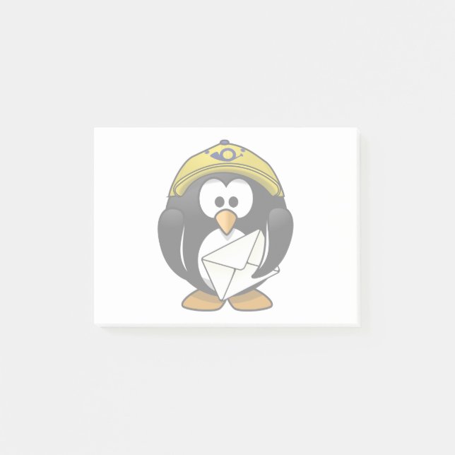 Postman Penguin Bird Cartoon Post-it Notes (Front)