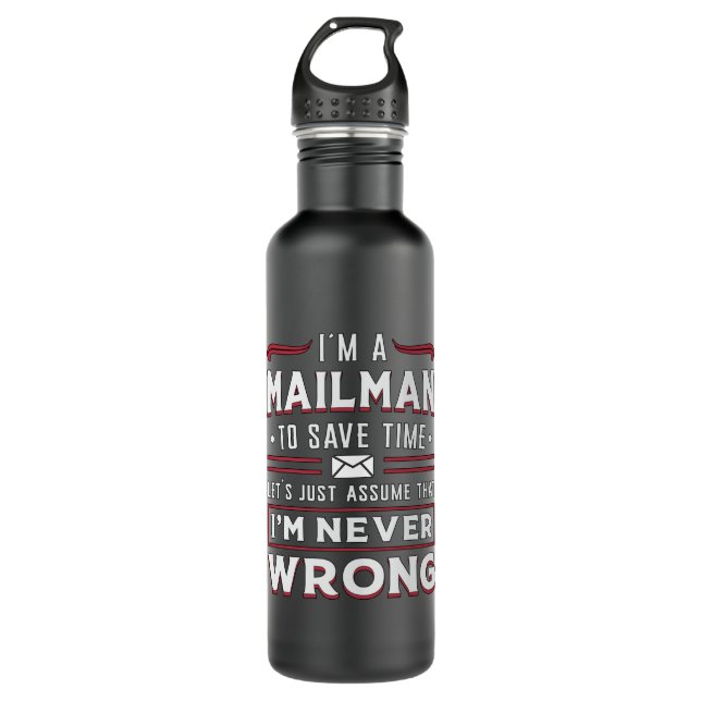 Postman Post Mail Mailman Day Delivery Gift Idea 710 Ml Water Bottle (Front)