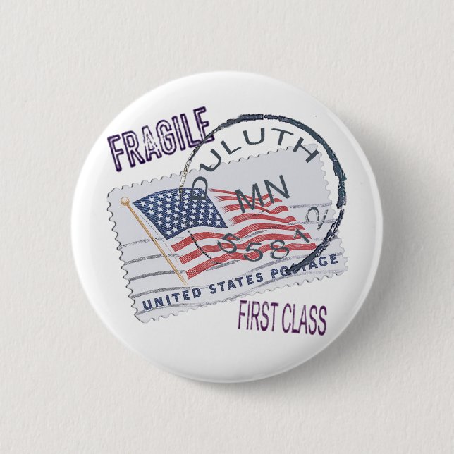 Postmark Duluth 55812 2 Inch Round Button (Front)