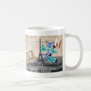 postmark scripts butterfly Paris Effiel Tower Coffee Mug