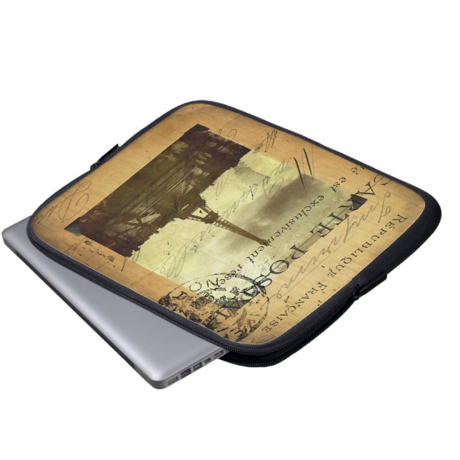 Postmarked Paris Laptop Sleeve (Front Bottom)