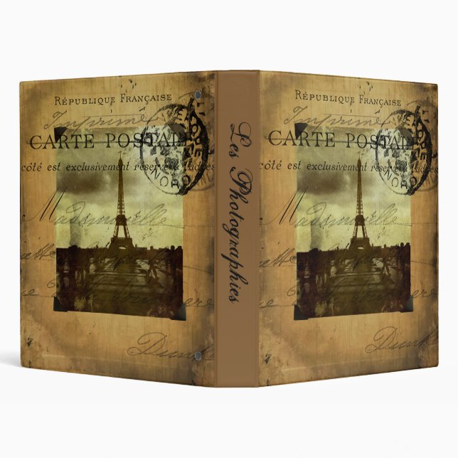 Postmarked Paris Les Photographies 1" Photo Album Binder (Background)