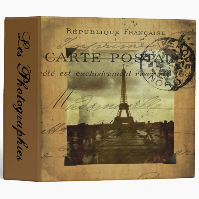 Postmarked Paris Les Photographies 2" Photo Album Binder (Front/Spine)