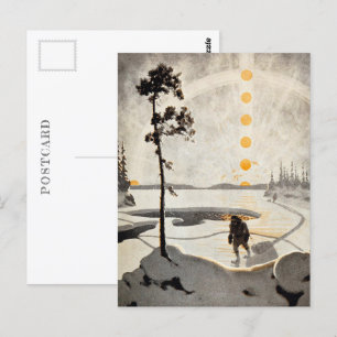 Postmen of the Wilderness   Arthur Heming   Postcard