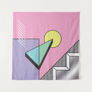 Postmodern Geometric: Abstract Composition Tapestry