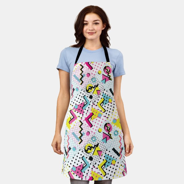 Postmodern Memphis Style Pattern Apron (Worn)