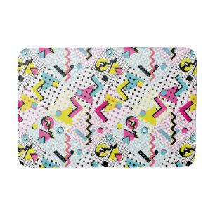 Postmodern Memphis Style Pattern Bath Mat