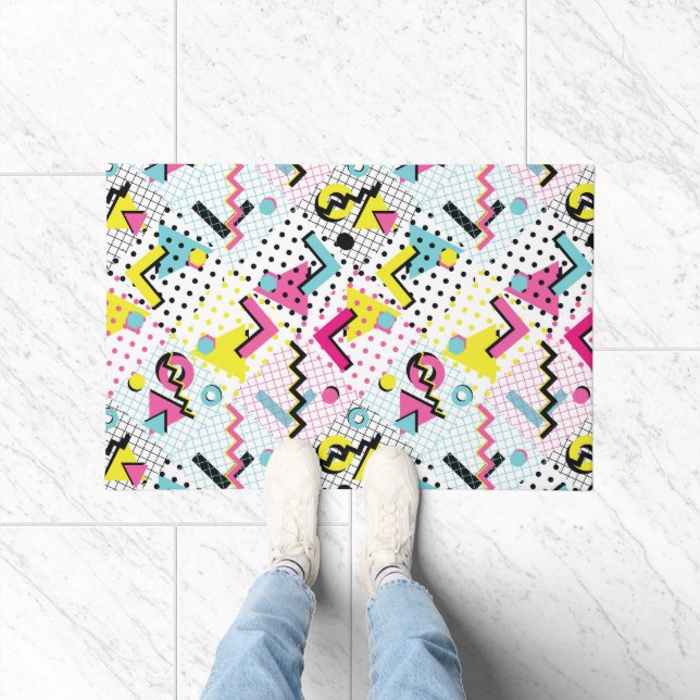 Postmodern Memphis Style Pattern Doormat (Indoor)