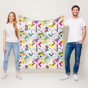 Postmodern Memphis Style Pattern Fleece Blanket