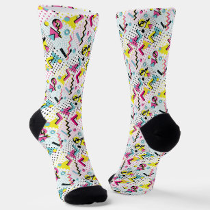 Postmodern Memphis Style Pattern Socks