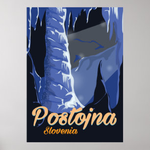 Postojna Slovenia vintage travel poster