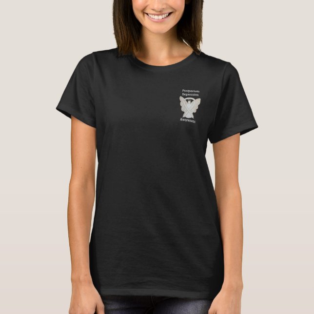 Postpartum Depression Awareness Ribbon Angel Shirt (Front)