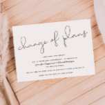 Postponed | Cancelled | Change of Plans Wedding Invitation<br><div class="desc">Postponing a big event like your wedding can be stressful,  but you can still look stylish with this modern and minimalistic change of plans template card. It says "change of plans" in hand lettered script text at the top followed by your event information and regrets.</div>