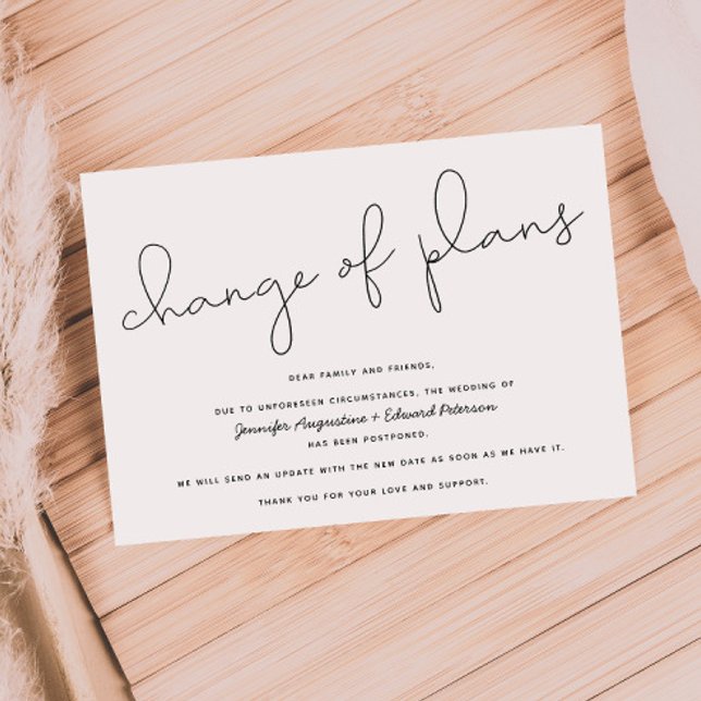 Postponed | Cancelled | Change of Plans Wedding Invitation (Creator Uploaded)