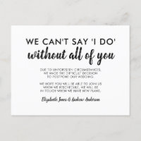 Postponed Change of Date Can't Say I Do Wedding