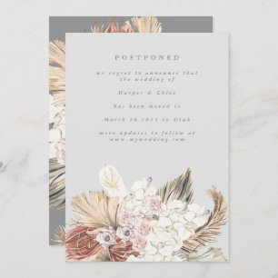 Postponed Ultimate Grey Bohemian Pampas Save The Date