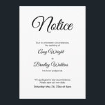 Postponed Wedding Announcement Elegant Notice<br><div class="desc">Here's a simple card to notify your guests if it's become necessary to change your wedding date. Use the template fields to add your personal details and make this elegant, minimalist design your own. The white background can be changed to any colour you prefer. All fonts and colours are also...</div>