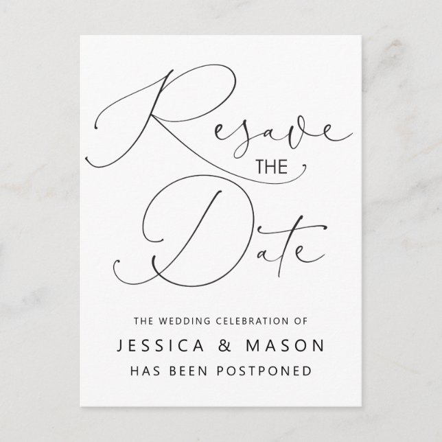 Postponed Wedding Announcement Postcard (Front)