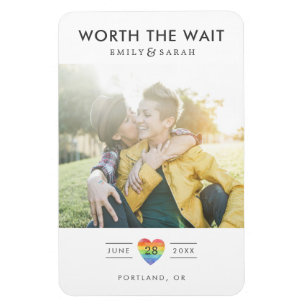 Postponed Wedding LGBTQ Save the Date with Photo Magnet