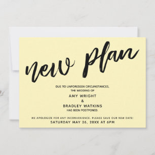 Postponed Wedding New Plan Yellow Announcement