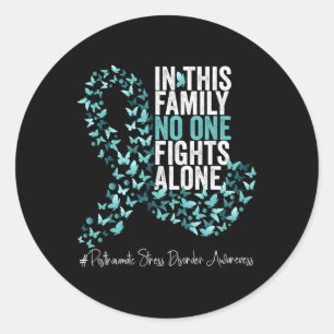 Posttraumatic Stress Disorder Awareness Month Teal Classic Round Sticker