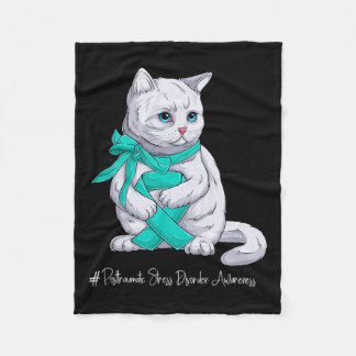 Posttraumatic Stress Disorder Awareness Month Teal Fleece Blanket