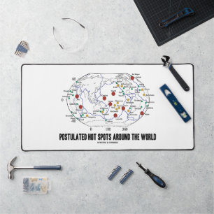Postulated Hot Spots Around The World Geology Desk Mat