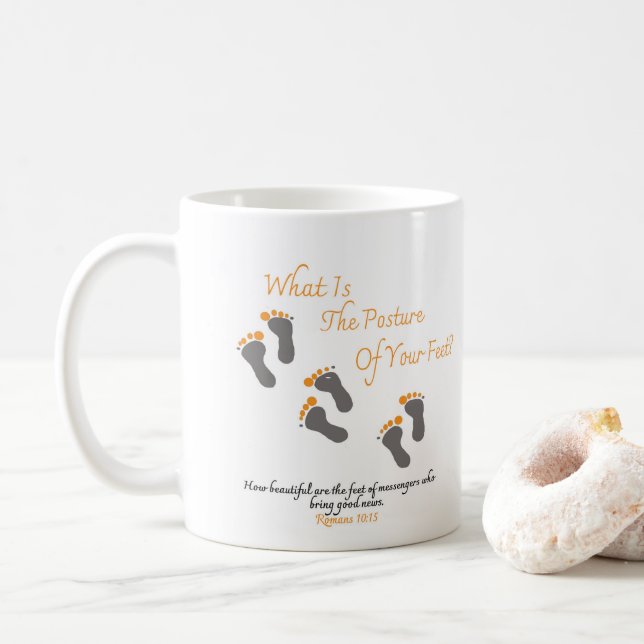 Posture Your Foot Steps Coffee Mug (With Donut)
