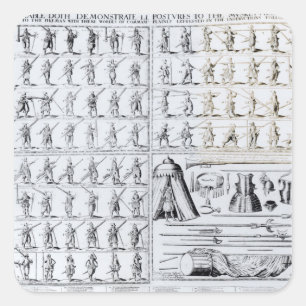 Postures for Musketeers and Pikemen Square Sticker