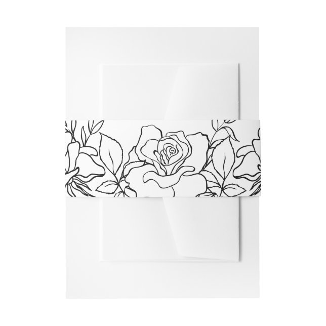 Posy Of Roses Wedding Invitation Suite Belly Band (Front Example)