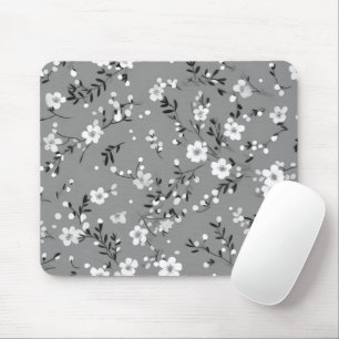 Posy Print On Grey Mouse Pad