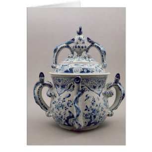 Pot, bleu et blanc de posset de Lambeth Delftware