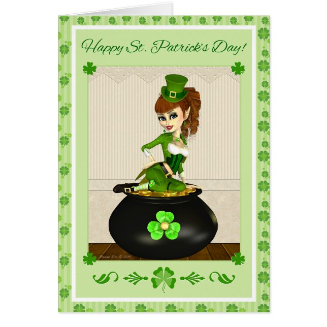 Pot de fille de lutin du jour de St Patrick de (Devant)