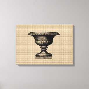 Pot de fleurs vintage sur toile