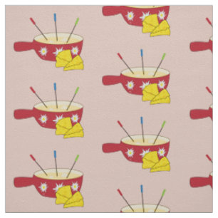 Pot de fondue et tissu de doodle de fromage suisse