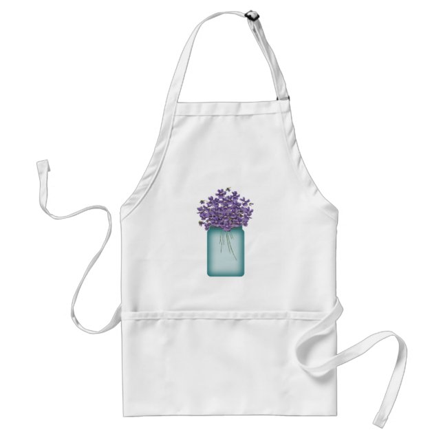 Pot de maçon de tablier de violettes (Devant)