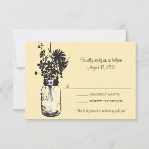 Pot de maçon et carte des fleurs sauvages RSVP