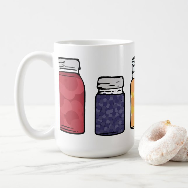 Pot de maçon mettant en boîte la tasse de café (Avec donut)