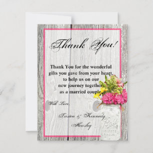 pot de maçon PLAT du carte de remerciements 4x5