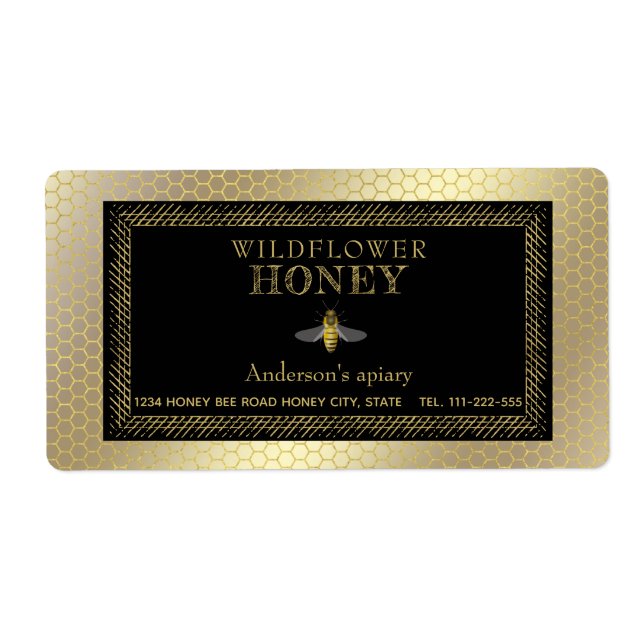 pot de miel d'abeille rustique vintage (Devant)