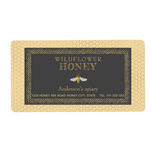 pot de miel d'abeille rustique vintage (Devant)