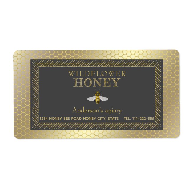 pot de miel d'abeille rustique vintage (Devant)