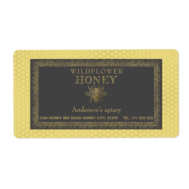 pot de miel d'abeille rustique vintage (Devant)